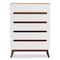 Baxton Studio Calypso Mid-Century White and Walnut Wood 5-Drawer Storage Chest 137-7501 - alternate 7
